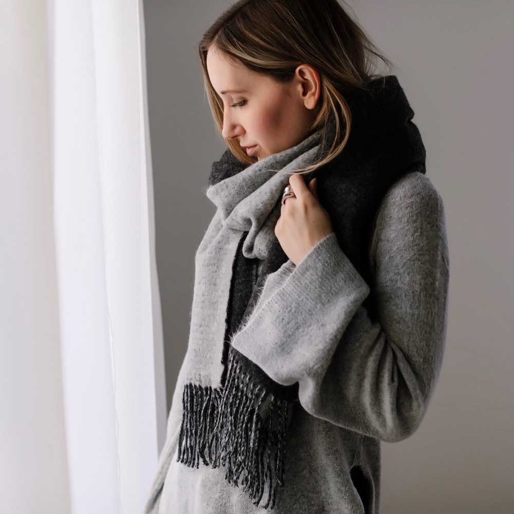 Soft Charcoal Black Scarf - Picture 4 of 6